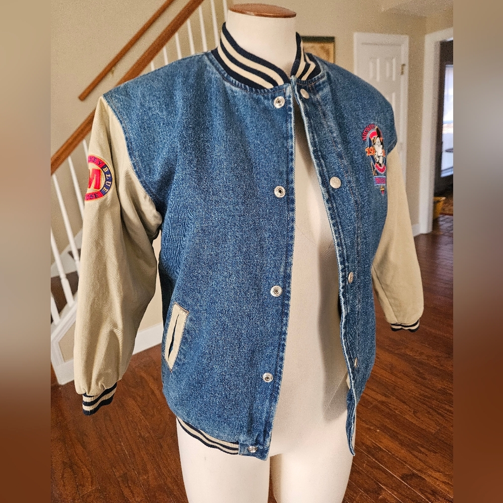 VTG Disney Store Mickey Classic 1928 True Blue Embroidered Jacket Size 7/8 YS - Picture 3 of 8